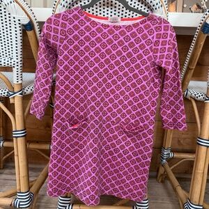Crewcuts‎ Girls Dress Size 12 | Pink Geometric Print | Long Sleeve Cotton